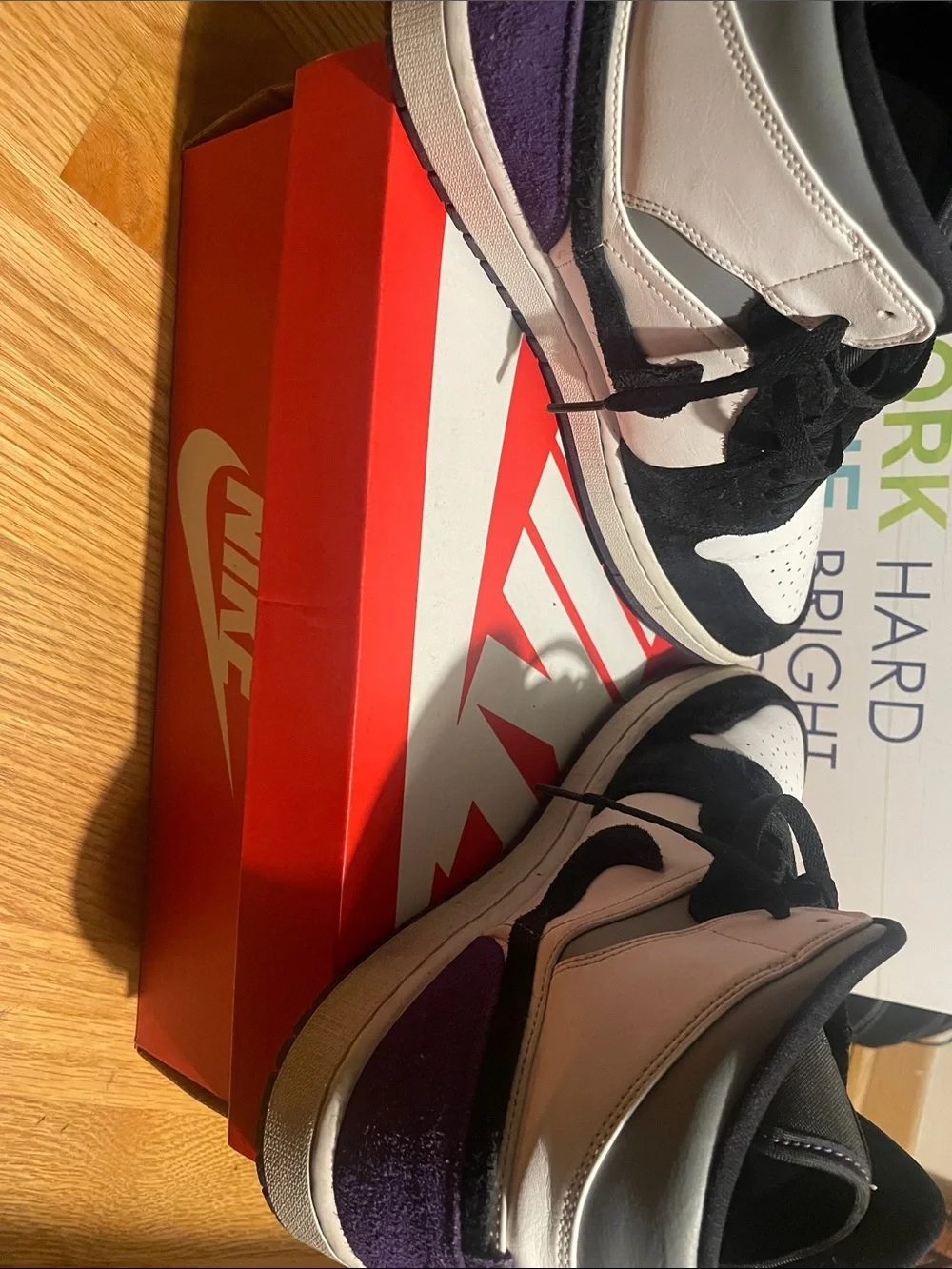 Men High-Top Jordan 1’s Basketball Sneakers - Black & White & Purple